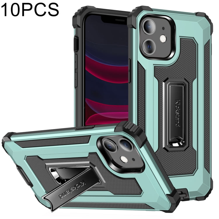 For iPhone 11 10pcs Knight Jazz PC+TPU Shockproof Protective Case with Foldable Holder