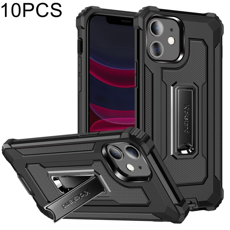 For iPhone 11 10pcs Knight Jazz PC+TPU Shockproof Protective Case with Foldable Holder