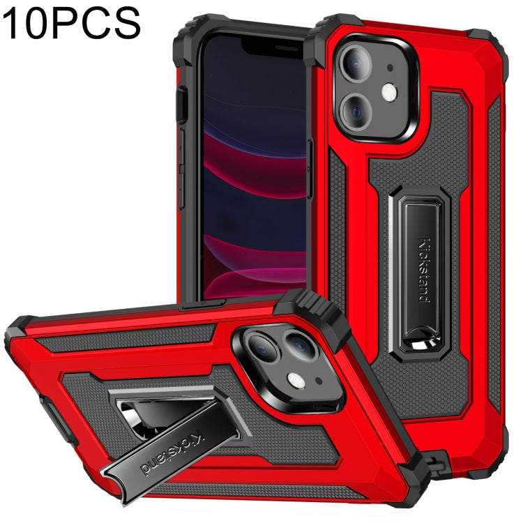 For iPhone 11 10pcs Knight Jazz PC+TPU Shockproof Protective Case with Foldable Holder