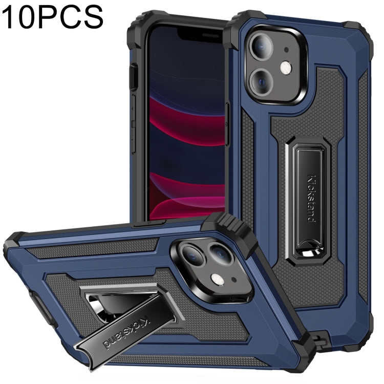 For iPhone 11 10pcs Knight Jazz PC+TPU Shockproof Protective Case with Foldable Holder