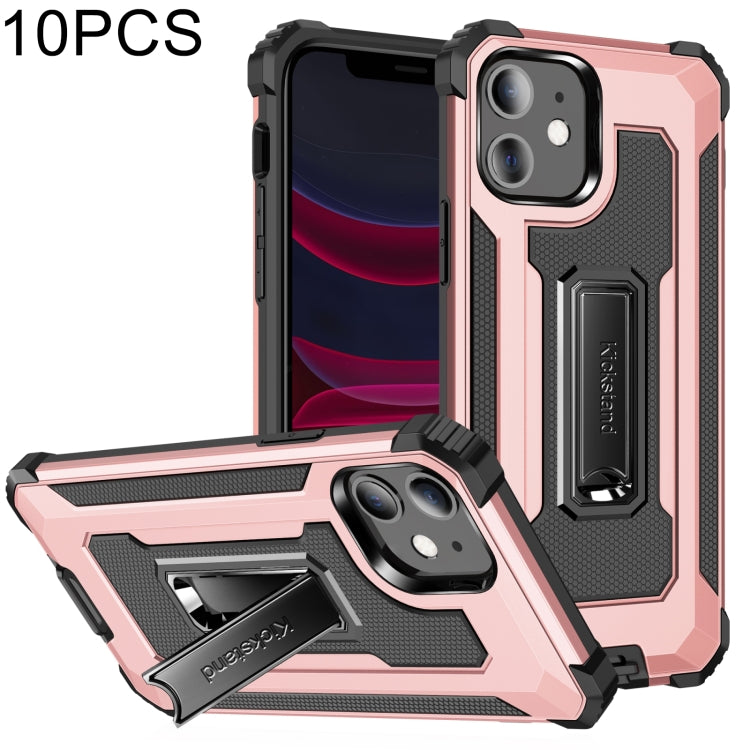 For iPhone 11 10pcs Knight Jazz PC+TPU Shockproof Protective Case with Foldable Holder