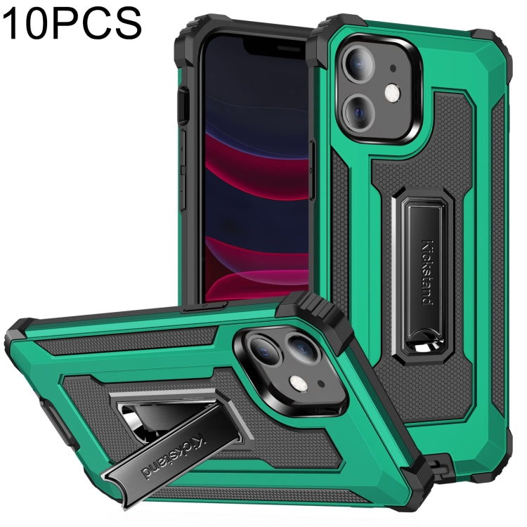 For iPhone 11 10pcs Knight Jazz PC+TPU Shockproof Protective Case with Foldable Holder