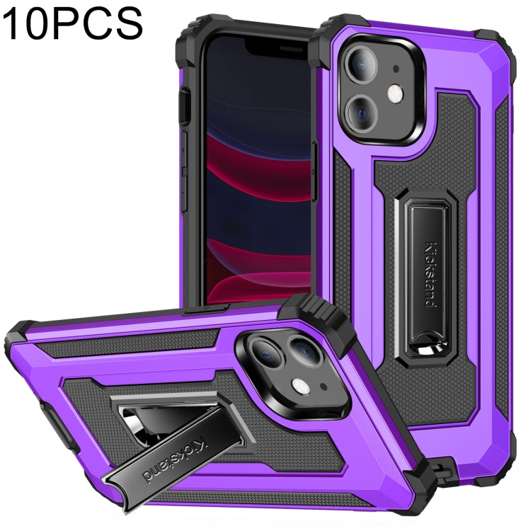 For iPhone 11 10pcs Knight Jazz PC+TPU Shockproof Protective Case with Foldable Holder