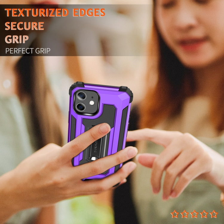 For iPhone 11 10pcs Knight Jazz PC+TPU Shockproof Protective Case with Foldable Holder