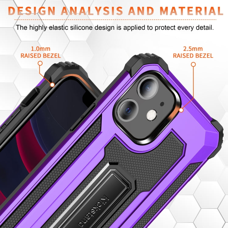 For iPhone 11 10pcs Knight Jazz PC+TPU Shockproof Protective Case with Foldable Holder