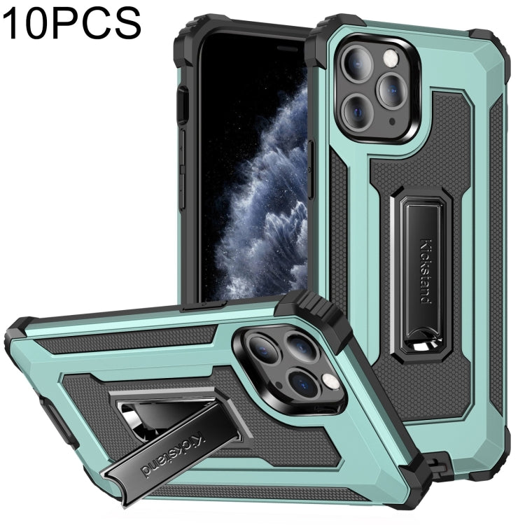 For iPhone 11 Pro 10 PCS Knight Jazz PC+TPU Shockproof Protective Case with Foldable Holder