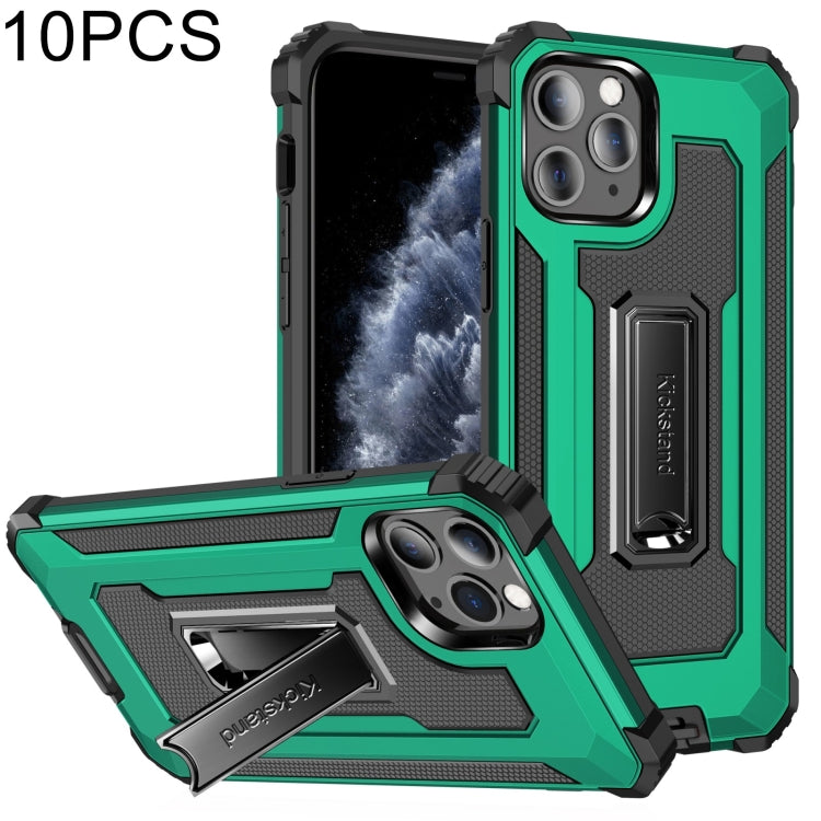 For iPhone 11 Pro 10 PCS Knight Jazz PC+TPU Shockproof Protective Case with Foldable Holder