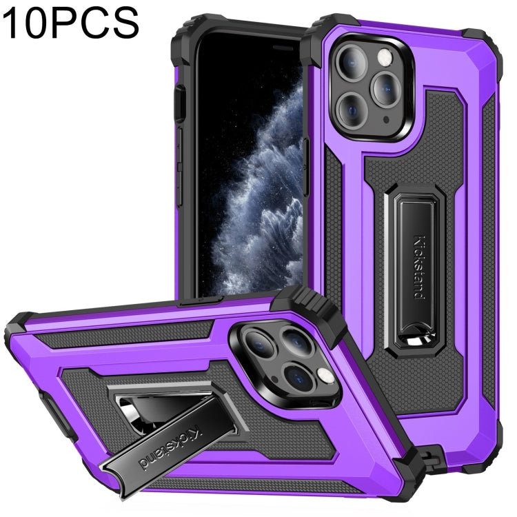 For iPhone 11 Pro 10 PCS Knight Jazz PC+TPU Shockproof Protective Case with Foldable Holder