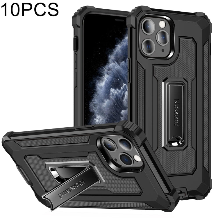 For iPhone 11 Pro Max 10 PCS Knight Jazz PC+TPU Shockproof Protective Case with Foldable Holder
