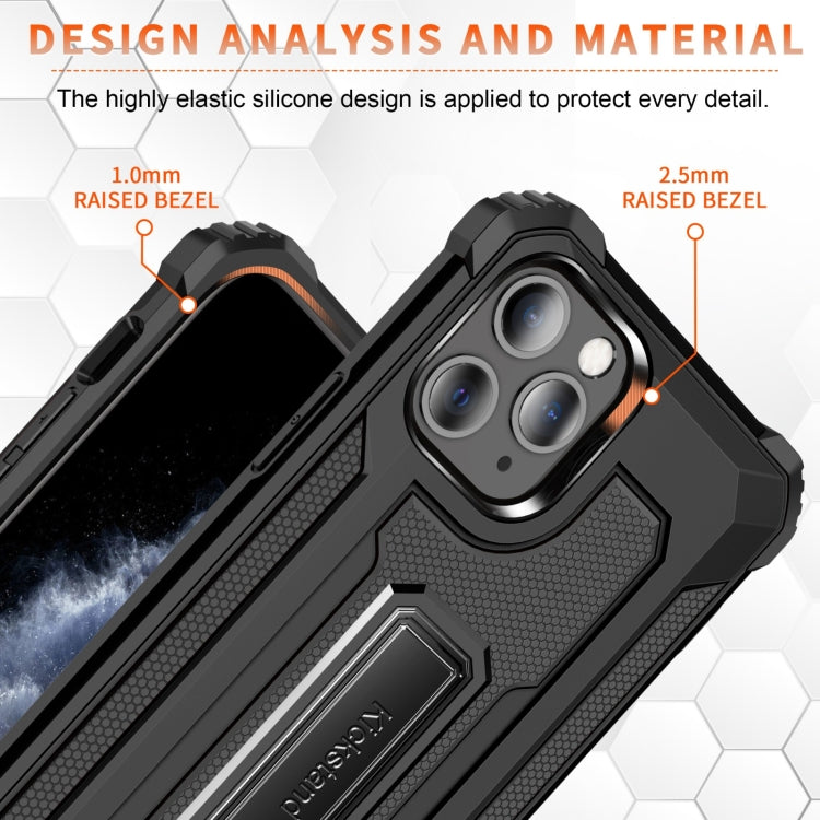 For iPhone 11 Pro Max 10 PCS Knight Jazz PC+TPU Shockproof Protective Case with Foldable Holder