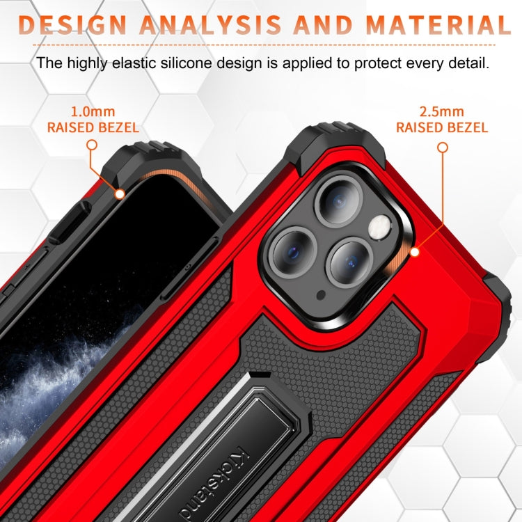 For iPhone 11 Pro Max 10 PCS Knight Jazz PC+TPU Shockproof Protective Case with Foldable Holder