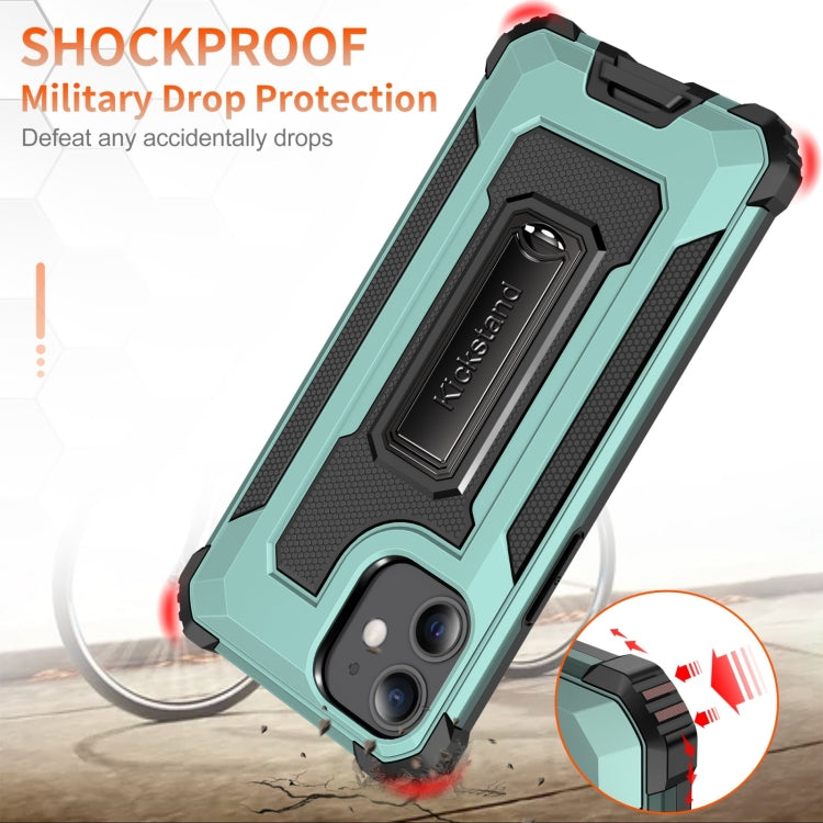 For iPhone 12 mini 10 PCS Knight Jazz PC+TPU Shockproof Protective Case with Foldable Holder
