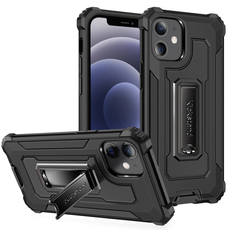 For iPhone 12 mini 10 PCS Knight Jazz PC+TPU Shockproof Protective Case with Foldable Holder