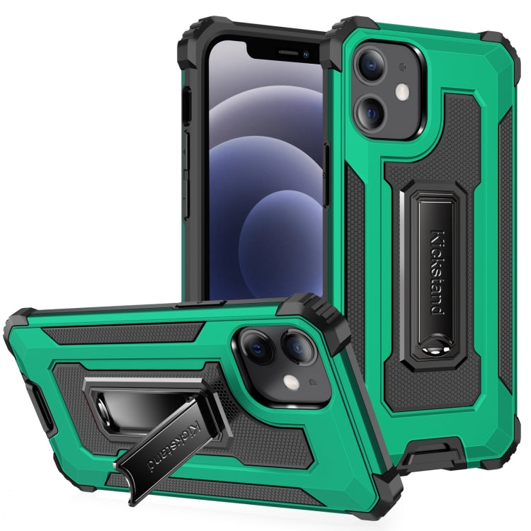 For iPhone 12 mini 10 PCS Knight Jazz PC+TPU Shockproof Protective Case with Foldable Holder