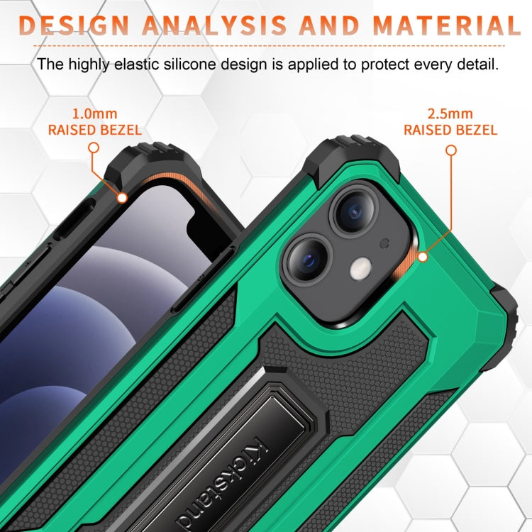 For iPhone 12 mini 10 PCS Knight Jazz PC+TPU Shockproof Protective Case with Foldable Holder