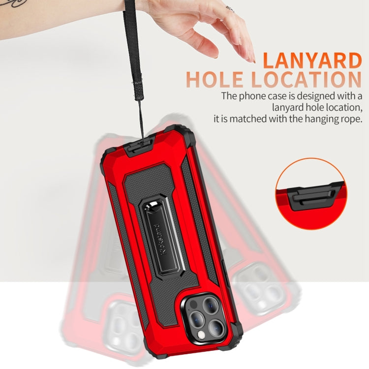 For iPhone 12 / 12 Pro 10pcs Knight Jazz PC+TPU Shockproof Protective Case with Foldable Holder