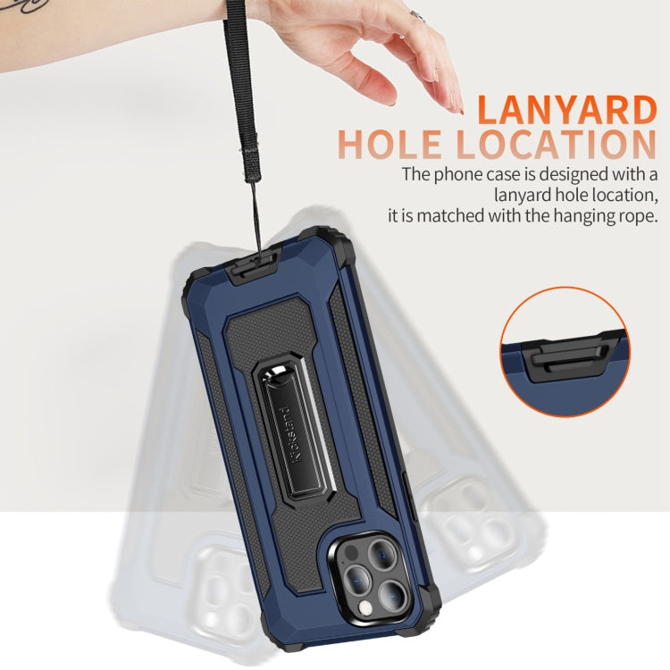 For iPhone 12 / 12 Pro 10pcs Knight Jazz PC+TPU Shockproof Protective Case with Foldable Holder