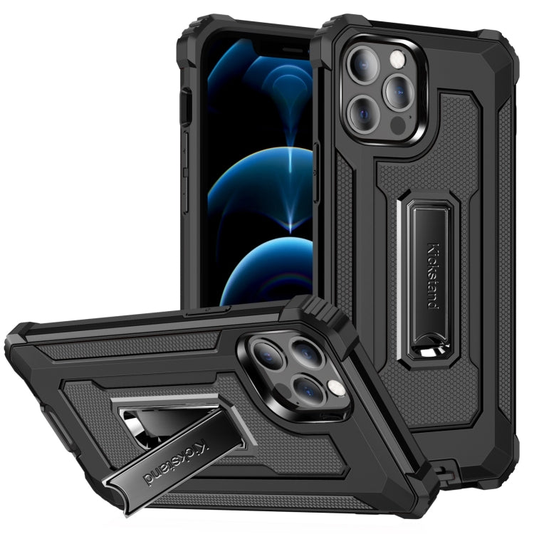 For iPhone 12 Pro Max 10 PCS Knight Jazz PC+TPU Shockproof Protective Case with Foldable Holder