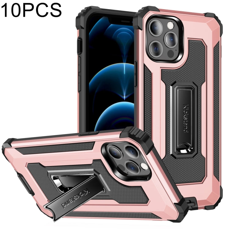 For iPhone 12 Pro Max 10 PCS Knight Jazz PC+TPU Shockproof Protective Case with Foldable Holder