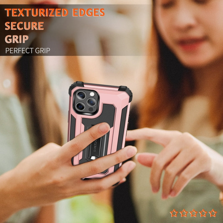 For iPhone 12 Pro Max 10 PCS Knight Jazz PC+TPU Shockproof Protective Case with Foldable Holder