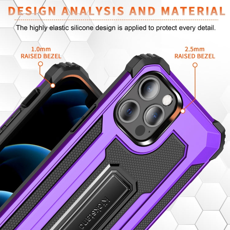 For iPhone 12 Pro Max 10 PCS Knight Jazz PC+TPU Shockproof Protective Case with Foldable Holder
