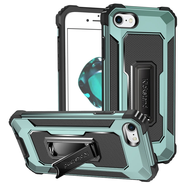 For iPhone SE 2022 / SE 2020 / 8 / 7 10 PCS Knight Jazz PC+TPU Shockproof Protective Case with Foldable Holder