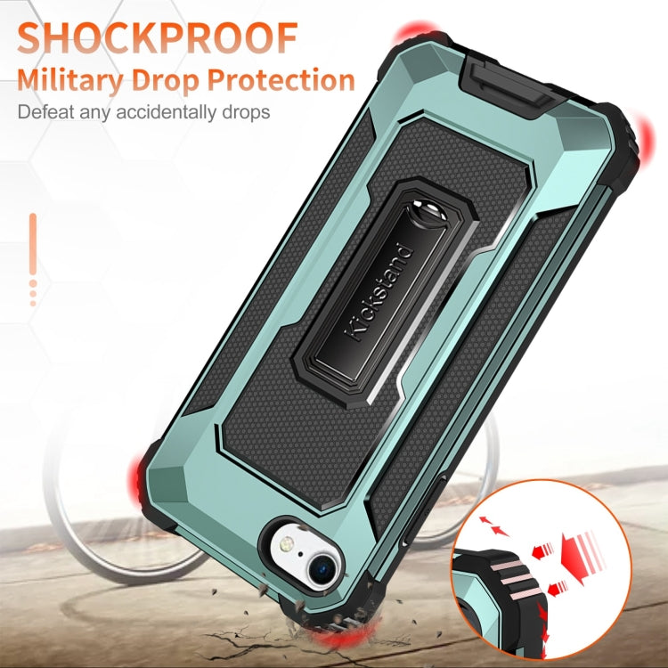 For iPhone SE 2022 / SE 2020 / 8 / 7 10 PCS Knight Jazz PC+TPU Shockproof Protective Case with Foldable Holder