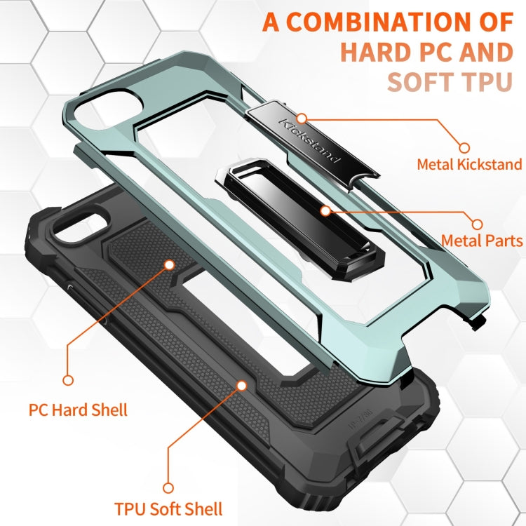For iPhone SE 2022 / SE 2020 / 8 / 7 10 PCS Knight Jazz PC+TPU Shockproof Protective Case with Foldable Holder