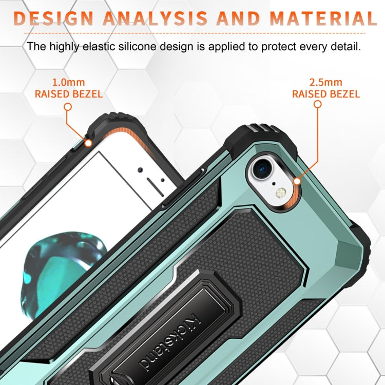 For iPhone SE 2022 / SE 2020 / 8 / 7 10 PCS Knight Jazz PC+TPU Shockproof Protective Case with Foldable Holder