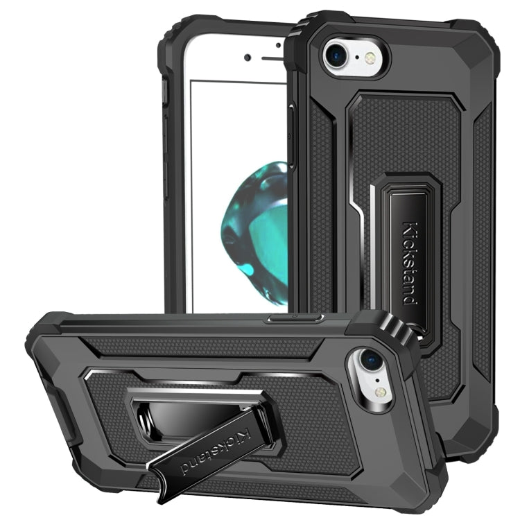 For iPhone SE 2022 / SE 2020 / 8 / 7 10 PCS Knight Jazz PC+TPU Shockproof Protective Case with Foldable Holder