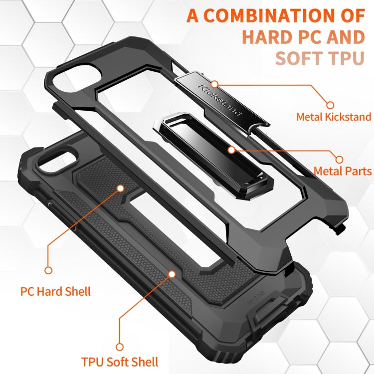 For iPhone SE 2022 / SE 2020 / 8 / 7 10 PCS Knight Jazz PC+TPU Shockproof Protective Case with Foldable Holder
