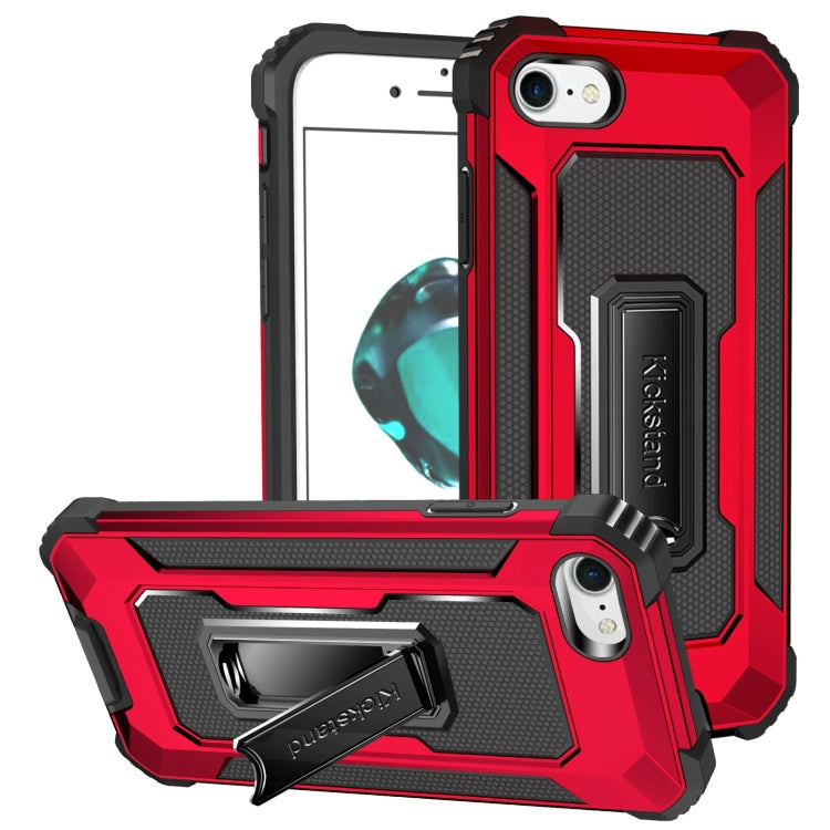For iPhone SE 2022 / SE 2020 / 8 / 7 10 PCS Knight Jazz PC+TPU Shockproof Protective Case with Foldable Holder