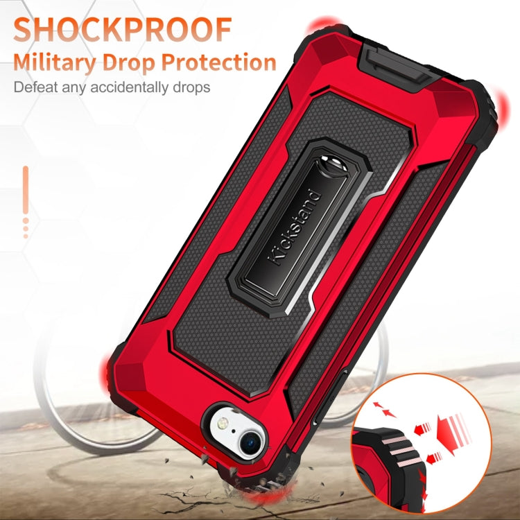 For iPhone SE 2022 / SE 2020 / 8 / 7 10 PCS Knight Jazz PC+TPU Shockproof Protective Case with Foldable Holder