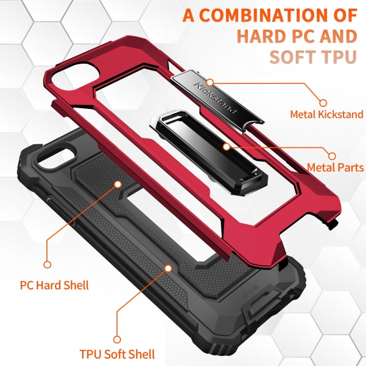 For iPhone SE 2022 / SE 2020 / 8 / 7 10 PCS Knight Jazz PC+TPU Shockproof Protective Case with Foldable Holder