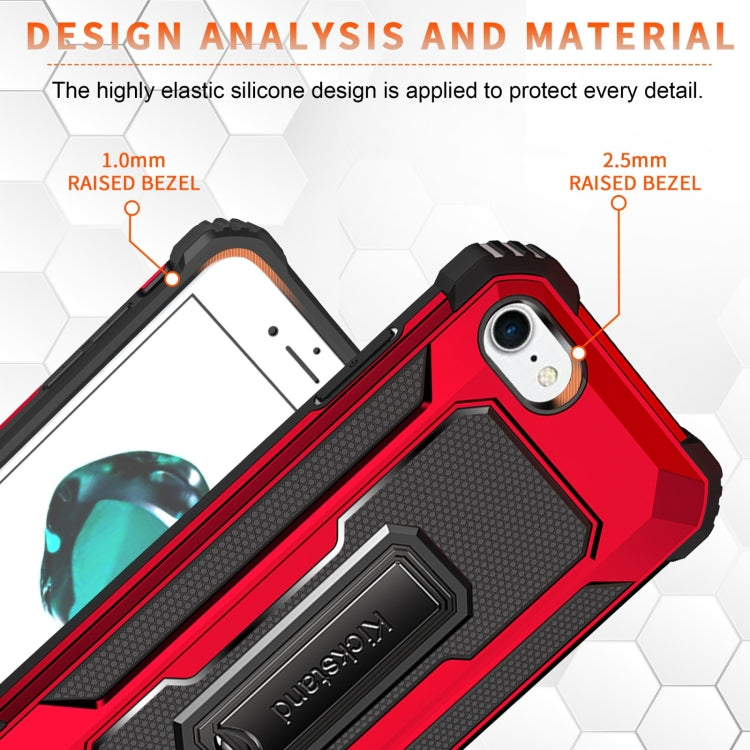 For iPhone SE 2022 / SE 2020 / 8 / 7 10 PCS Knight Jazz PC+TPU Shockproof Protective Case with Foldable Holder