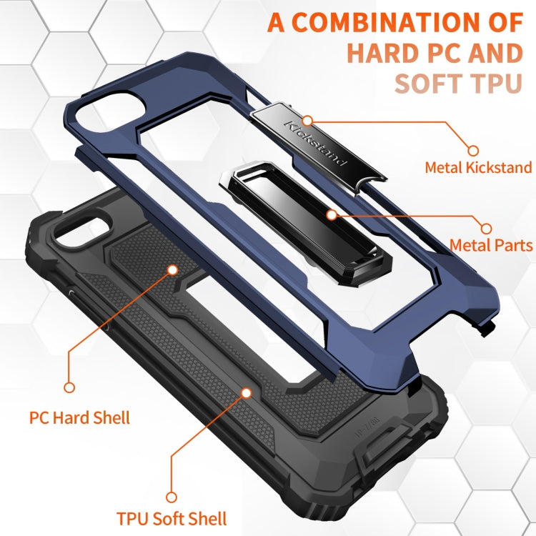 For iPhone SE 2022 / SE 2020 / 8 / 7 10 PCS Knight Jazz PC+TPU Shockproof Protective Case with Foldable Holder