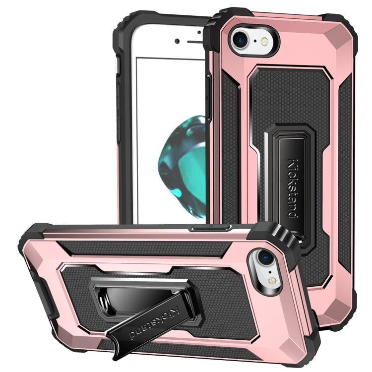 For iPhone SE 2022 / SE 2020 / 8 / 7 10 PCS Knight Jazz PC+TPU Shockproof Protective Case with Foldable Holder
