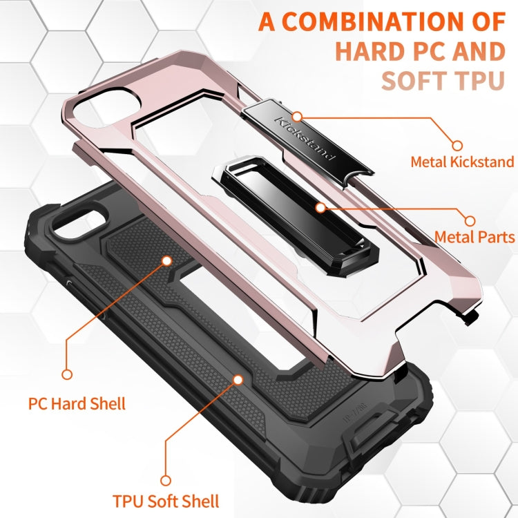 For iPhone SE 2022 / SE 2020 / 8 / 7 10 PCS Knight Jazz PC+TPU Shockproof Protective Case with Foldable Holder