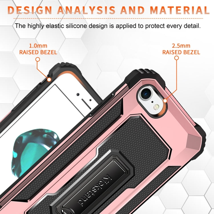 For iPhone SE 2022 / SE 2020 / 8 / 7 10 PCS Knight Jazz PC+TPU Shockproof Protective Case with Foldable Holder