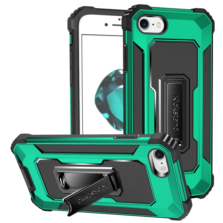 For iPhone SE 2022 / SE 2020 / 8 / 7 10 PCS Knight Jazz PC+TPU Shockproof Protective Case with Foldable Holder
