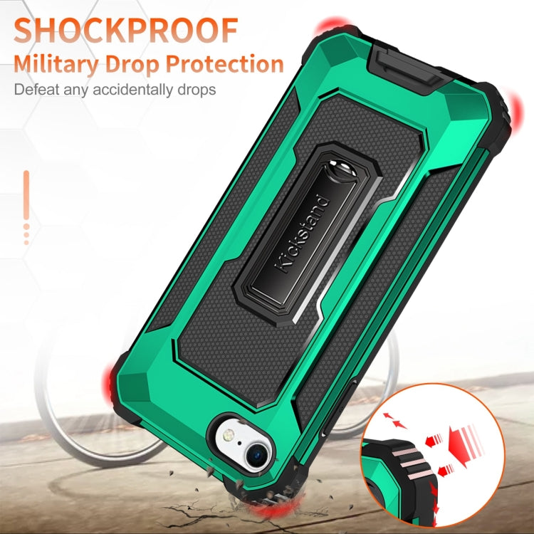 For iPhone SE 2022 / SE 2020 / 8 / 7 10 PCS Knight Jazz PC+TPU Shockproof Protective Case with Foldable Holder