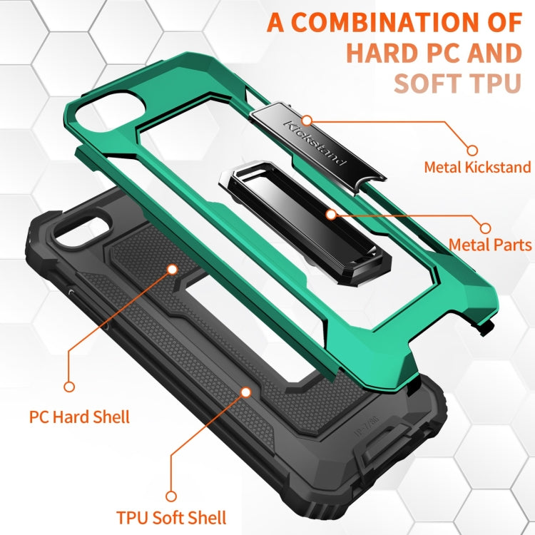 For iPhone SE 2022 / SE 2020 / 8 / 7 10 PCS Knight Jazz PC+TPU Shockproof Protective Case with Foldable Holder