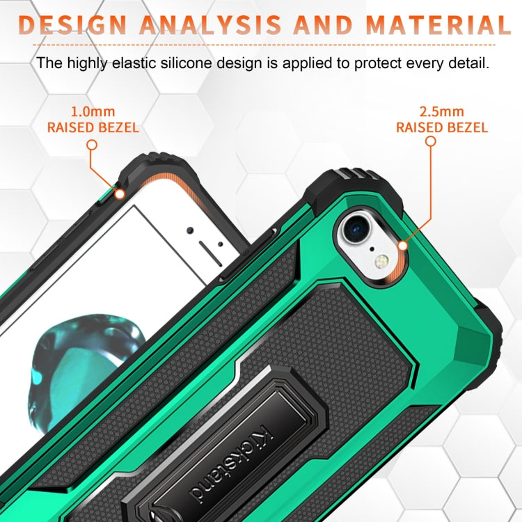 For iPhone SE 2022 / SE 2020 / 8 / 7 10 PCS Knight Jazz PC+TPU Shockproof Protective Case with Foldable Holder