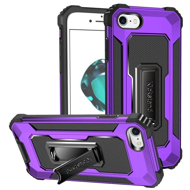 For iPhone SE 2022 / SE 2020 / 8 / 7 10 PCS Knight Jazz PC+TPU Shockproof Protective Case with Foldable Holder