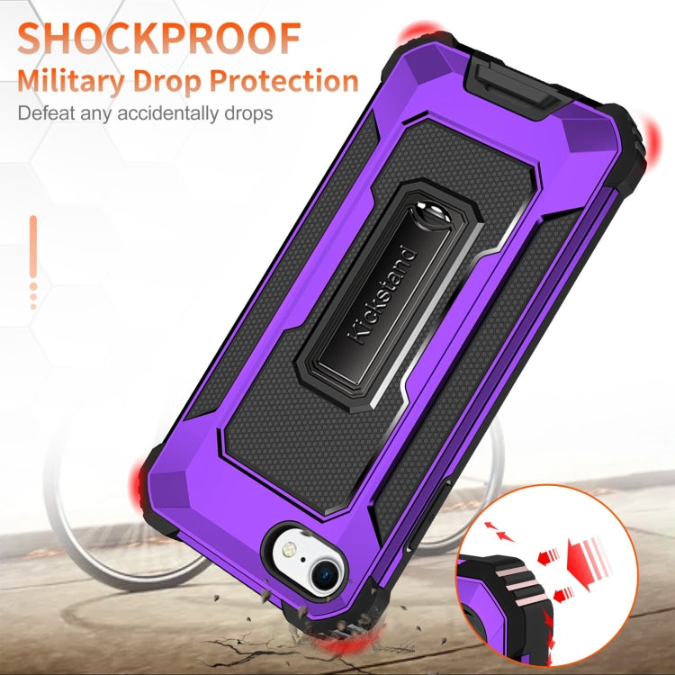 For iPhone SE 2022 / SE 2020 / 8 / 7 10 PCS Knight Jazz PC+TPU Shockproof Protective Case with Foldable Holder