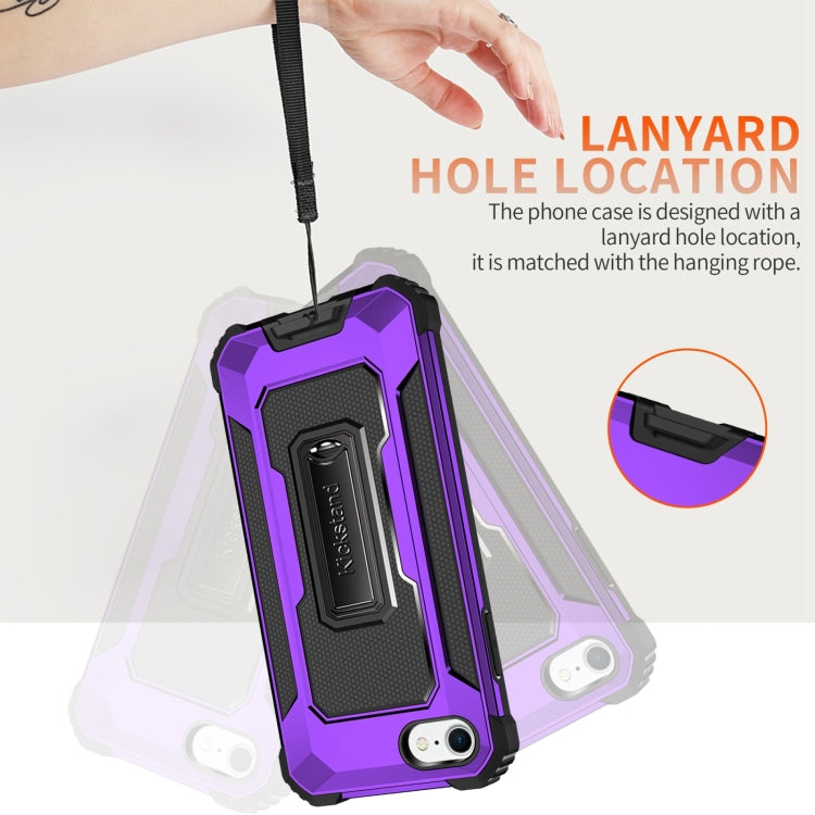For iPhone SE 2022 / SE 2020 / 8 / 7 10 PCS Knight Jazz PC+TPU Shockproof Protective Case with Foldable Holder