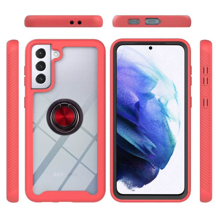 For Samsung Galaxy S21 5G Starry Sky Solid Color Series Shockproof PC + TPU Protective Case with Ring Holder & Magnetic Function