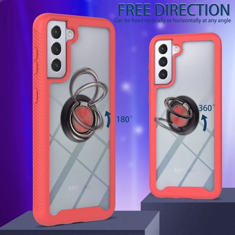 For Samsung Galaxy S21 5G Starry Sky Solid Color Series Shockproof PC + TPU Protective Case with Ring Holder & Magnetic Function
