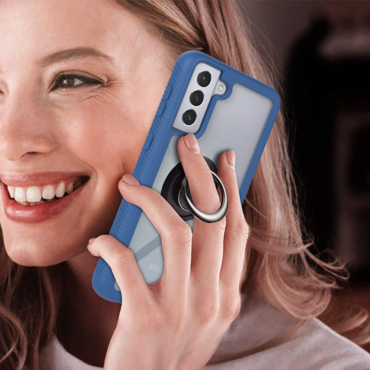 For Samsung Galaxy S21 5G Starry Sky Solid Color Series Shockproof PC + TPU Protective Case with Ring Holder & Magnetic Function