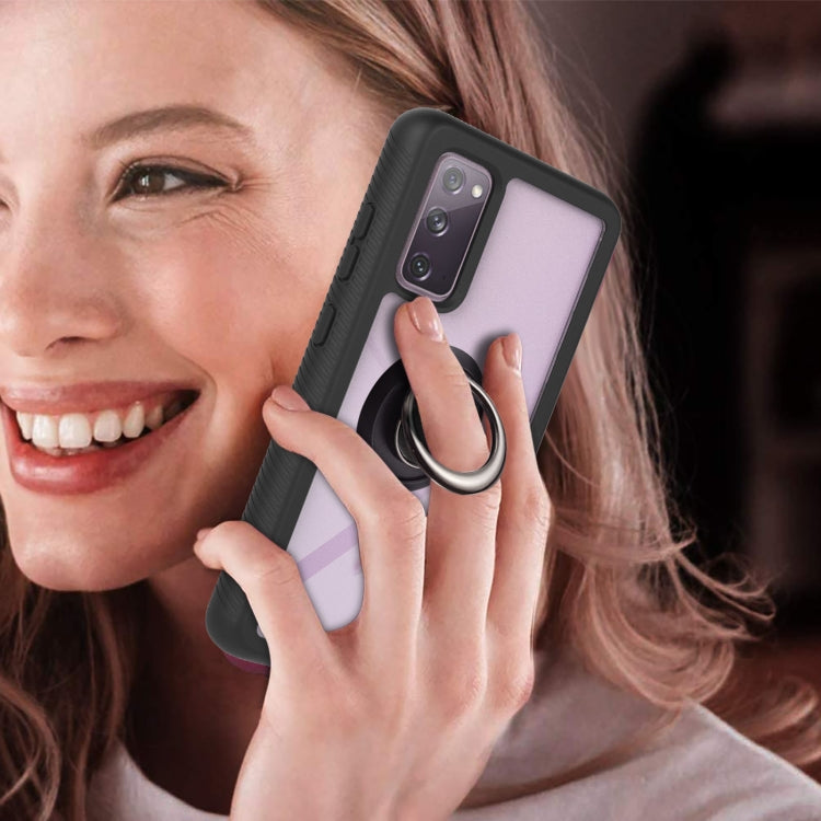 For Samsung Galaxy S20 FE 4G / 5G Starry Sky Solid Color Series Shockproof PC + TPU Protective Case with Ring Holder & Magnetic Function